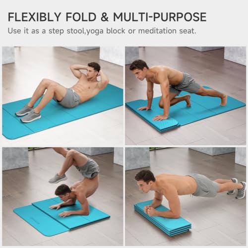 7-Fold Yoga Mat 74"x31" - color: Acid Blue