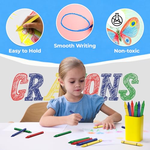 Rosmonde Crayons Bulk, 500 Sets of 2 Pack (1000 Count), 2 Bright Colors | Individually Wrapped Bulk Crayons, Non-Toxic Coloring Supplies For Classroom Essentials Party Favors, Restaurants & Parties