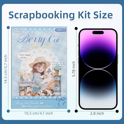 Cat Series Sticker Scrapbooking Supplies for Junk Journal, 20 Sheets PET Stickers - color: Cat Series