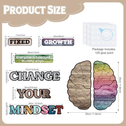 Pajean 38 Pcs Growth Mindset Posters Bulletin Board Set Classroom Decor