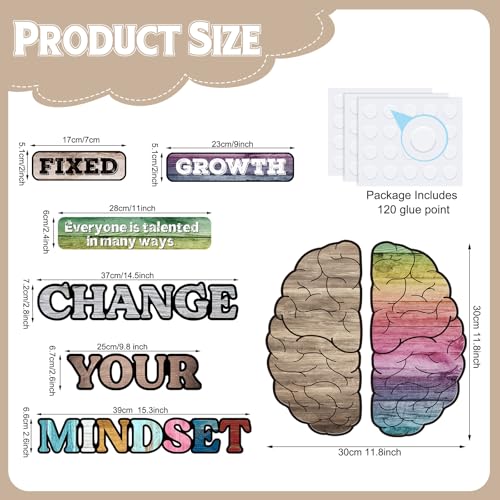 Pajean 38 Pcs Growth Mindset Posters Bulletin Board Set Classroom Decor