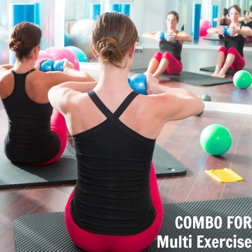 Yes4All Weighted Toning Balls for Exercise, Soft Medicine Balls for Exercise, Pilates, Yoga, Balance, Flexibility, 2-10lbs - color: Blue, style: D. Pair