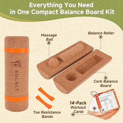 Rocalt Cork Balance Board, Foot and Ankle Strengthener Kit