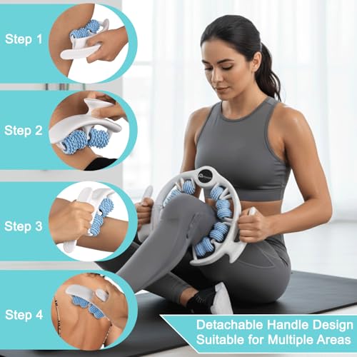 Anti-Cellulite Massage Roller for Legs & Body – Cellulite Roller & Cellulite Massage Tool with Deep Tissue Fascia Rolling for Lymphatic Drainage, Thighs & Buttocks (Blue)
