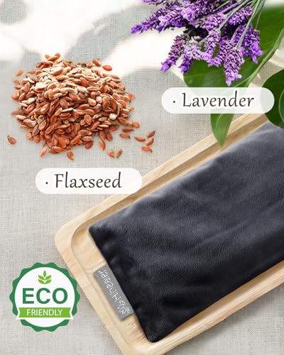 Hihealer Lavender Eye Pillow for Relaxation, Yoga, Sleep, Weighted Eye Mask - color: Midnight Black