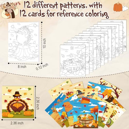 Sherr 12 Pcs Pre Drawn Canvas for Adults,Autumn Harvest,8 x 10 Inch | Pre Printed Canvas, Sip and Paint Party Canvas Painting Kit, for Holiday Painting Crafts Favor - size: 8 x 10 Inch, style: Autumn Harvest