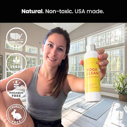Yoga Mat Cleaner Spray – Spa-Like Scent | Eco-Friendly Formula | Neutralizes Sweat & Odor | Helps Protect Your Mat | 8 oz | Plant-Based, Made in USA | Body By Yoga