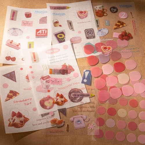 YagCu Scrapbook Kit for Beginners, Aesthetic Junk Journal Supplies, Scrapbooking and Journaling Materials, Bullet Journals Stationery, Planner DIY Arts Craft, Women Adults - color: Dessert