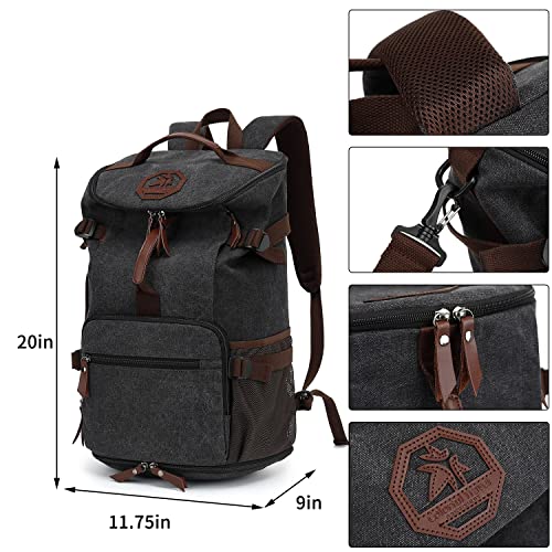 Kalesi Gym Duffle Bag Backpack 4-Way Waterproof with Shoes Compartment for travel Sport Hiking laptop - color: Vintage Black