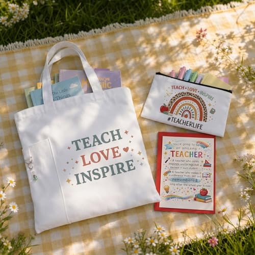 Teacher Tote Bags for Travel Shopping, Teacher Appreciation Gifts - color: Style-2