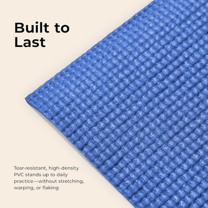 Sunny Health & Fitness Exercise Yoga Mats - Non-Slip Support for Home & Gym - color: Classic Blue