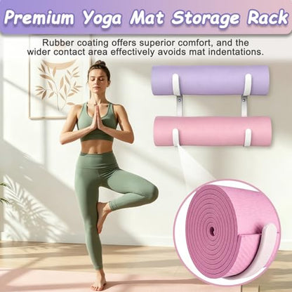 Rubber Coated Yoga Mat Holder, No Straps Required - size: 2-tier shelf