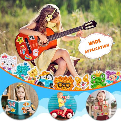 Labeol Diamond Art Kits for Kids Boys and Girls Ages 6-8-10-12 Easy to DIY Creative Diamond Art Sticker Craft by Numbers Kits for Kids and Adult Beginners (Lovely Animal) - style: Lovely Animal