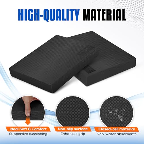 Yes4All Exercise Balance Pad, Non-Slip Foam Kneeling Pad - color: Black - XL - (19" x 15" x 2,25"), size: X-Large
