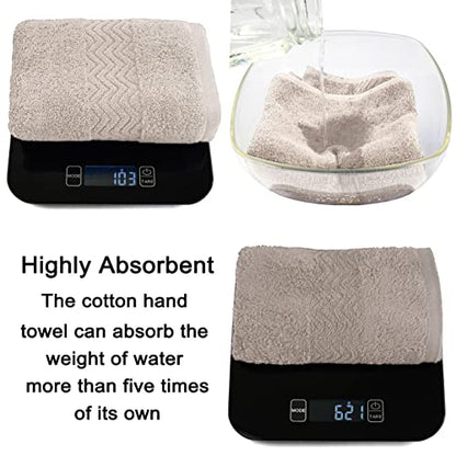 Cleanbear 100% Cotton Hand Towels for Bathroom Set of 2, Highly Absorbent | Ultra Soft and Quick-Drying Face Towels, Guest Bathroom Use, 13 x 28 Inch (Khaki) - color: Khaki