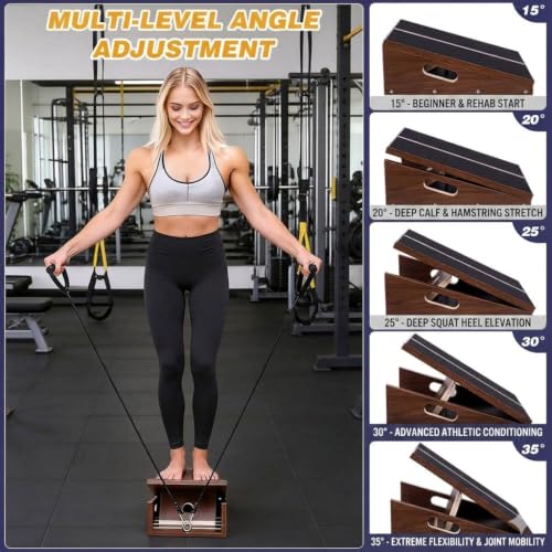 Adjustable Wooden Slant Board for Calf Stretching