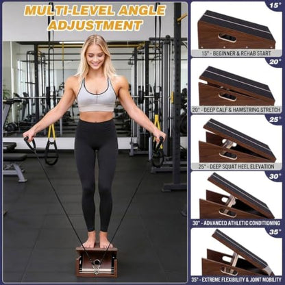 Adjustable Wooden Slant Board for Calf Stretching