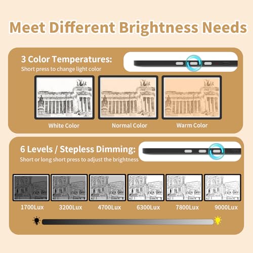 YINGWOND 9000LUX A4 Rechargeable Tracing Light Box with Padded Case,Wireless Diamond Art Light Board,Side Physical Buttons and Magnetic Portable Light Pad for Diamond Painting,Drawing,Sketching - style: Rechargeable A4 Black with Bag