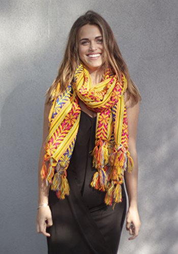 Del Mex Mexican Rebozo Shawl Blanket Doula - color: Yellow, size: Small (14" by 80")