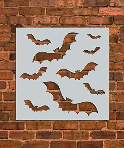 Halloween Bats Set Stencil Template - Reusable Stencil - INNOVO Stencils (5.75" x 6") - size: 5.75" x 6"