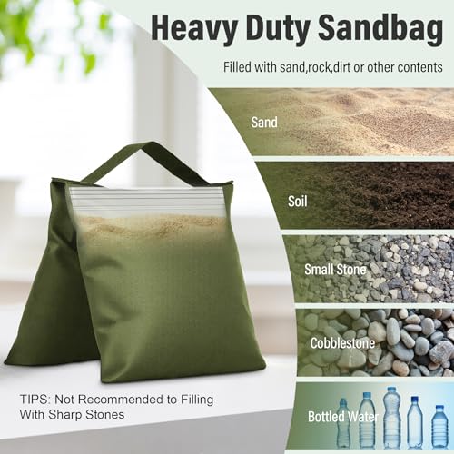 8 Pack Sandbags Weight Bags, Durable Sand Bags for Weight, Green - color: Green, size: 8 PCS