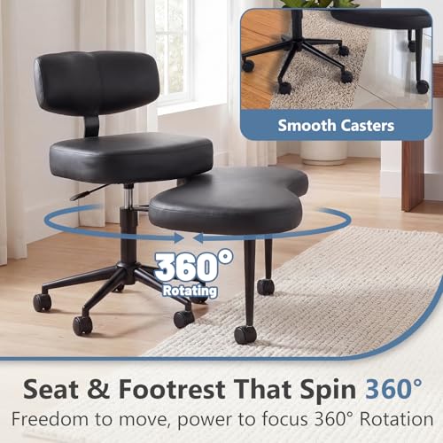 DUMOS ADHD Meditation Chair, Cross Legged Home Office Desk Chair - color: Black