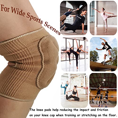 DANCEYOU Dance Knee Pads Thick Soft Sponge Volleyball Knee Brace for Big Kid Teen Adults Workout Knee Protector Football Pole Dance Yoga Tennis Running