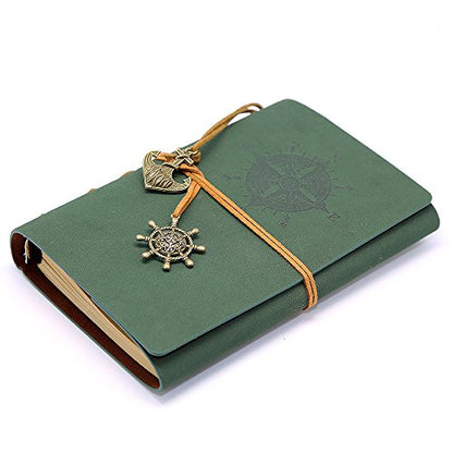 EvZ 7-Inch Refillable A6 Binder Notebook - Premium Vegan Leather Personal Planner, Eco-Friendly Journal with 6-Ring Loose-Leaf System for Writing, Business, and Creative Sketches, Dark Green - color: Dark Green, size: 7 Inches