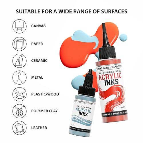 KAMENSKAYA Acrylic Inks for Artists - Grass Acrylic Ink, 3.38 Fl Oz (100 ml) | Highly Concentrated, Multifunctional Liquid Acrylic Paint - color: Grass