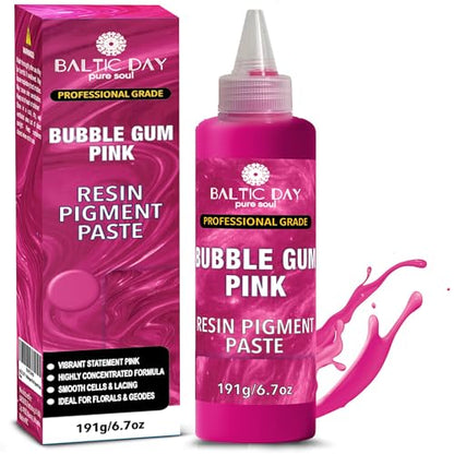 BALTIC DAY Bubblegum Pink Epoxy Resin Pigment Paste, Extra Large 191g (6.7oz) – Opaque Resin Colorant, Highly Concentrated Epoxy Dye, Mica Powder Alternative for Resin Art, Jewelry, Tumblers - color: Bubblegum Pink