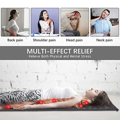 Extra Long Yoga Acupressure Mat Set,Massage Acupuncture Mat Large,Magnetic Mat Acupressure Body mat and Pillow for Neck Back Pain Relief(Grey) - color: Grey