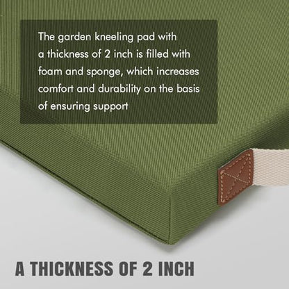 HappyPicnic Extra Thick Kneeling Pad, 1 Pack, Green, 17.5 x 11 x 2in | Soft High-density Foam knee Support, with Handle, Easy to Clean, for Gardening, Yoga, Prayer, Housework, Exercise - color: Green