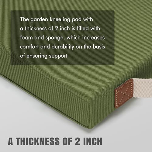 HappyPicnic Extra Thick Kneeling Pad, 1 Pack, Green, 17.5 x 11 x 2in | Soft High-density Foam knee Support, with Handle, Easy to Clean, for Gardening, Yoga, Prayer, Housework, Exercise - color: Green