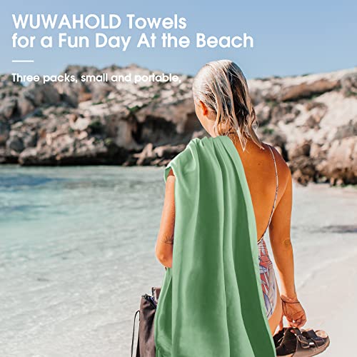 Camping Quick Dry Towel Set- 3 Pack, Soaking Up Sweat Microfiber Lightweight Sport Towels with Mesh Bag, Travel Towel Suitable for Camping, Beach, Gym, Yoga - size: 3P-24x48 inches