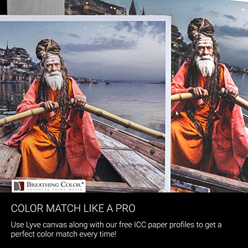 Premium Lyve Matte Canvas Paper Perfect For Use on Professional Makes and Models of Epson, Canon and HP printers preferred by Professionals. 19 mil textured Canvas offered in a 17 inch by 40 ft roll - size: roll-17in-x-40ft-1roll