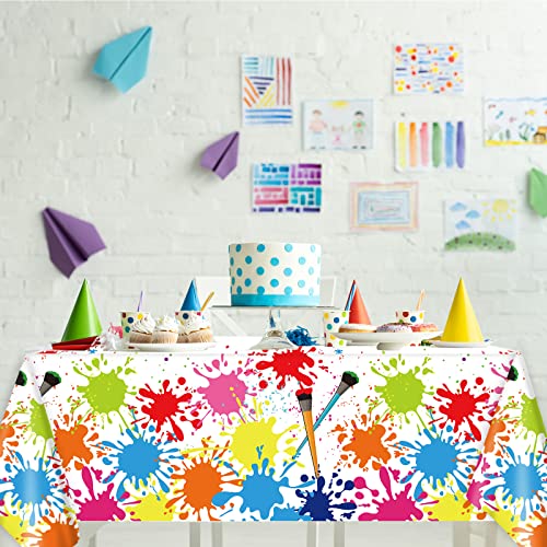 gisgfim 3 Pcs Art Party Decorations Art Paint Party Tablecloth Decoration Supplies Plastic Arts Parties Table Cover Artist Birthday Parties Decor for Kids 105 x 54 inch