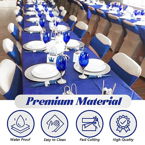 Navy Blue Plastic Tablecloth Roll: 54in X 120ft, Disposable with Easy Slide Cutter, Fit Any Shape & Size Tables, Perfect for Picnic, Party, Birthdays - color: Blue, size: 1440" x 54" (Rectangular)