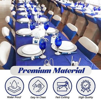 Navy Blue Plastic Tablecloth Roll: 54in X 120ft, Disposable with Easy Slide Cutter, Fit Any Shape & Size Tables, Perfect for Picnic, Party, Birthdays - color: Blue, size: 1440" x 54" (Rectangular)