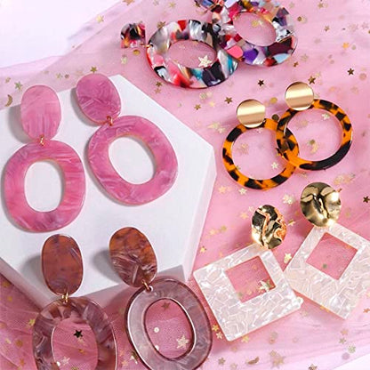6 Pieces Silicone Earring Moulds Keychain Epoxy Pendant Ear Studs Resin Molds for DIY Crafts Jewelry Casting Making
