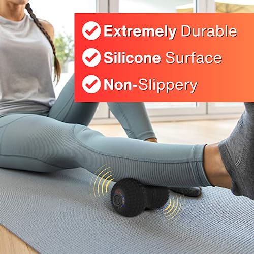 ZeenKind Vibrating Peanut Massage Ball Plantar Fasciitis Muscle Pain Relief | Portable Foot Roller Massager for Deep Tissue Therapy Muscle Pain Myofascial Release, 4 Vibration Speed - color: Peanut Ball-stronger Vibration