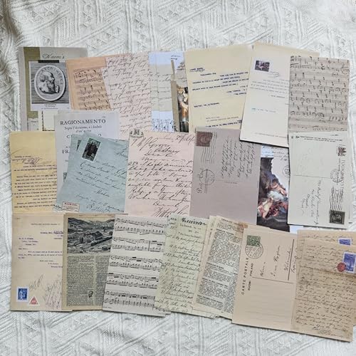 Koolemon 200PCS Vintage Scrapbook Paper Pack with Label Sticker Artistic