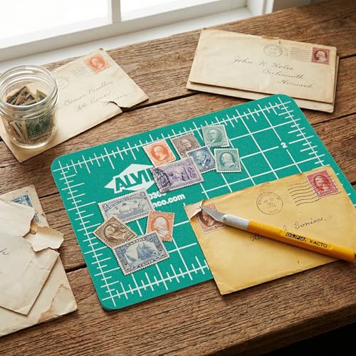 ALVIN GBM Self-Healing Cutting Mat 3.5 x 5 inch | Double-Sided Green/Black | 5-Layer Gridded Surface for Arts, Crafts and Sewing - Model GBM0305 - size: 5.5"L x 3.5"W