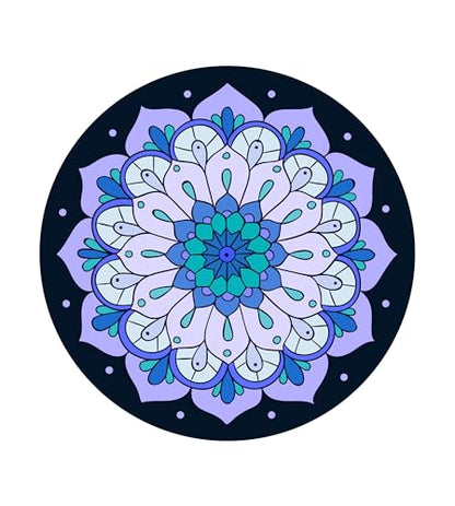 nuveti Large Meditation Mat Non Slip Round Yoga Mat Natural Rubber with Sueded Surface Exercise Mat Perfect for Meditating, Stretching, Yoga（140CM X 3.5MM Thick) - color: JingRuoAnLan