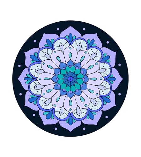 nuveti Large Meditation Mat Non Slip Round Yoga Mat Natural Rubber with Sueded Surface Exercise Mat Perfect for Meditating, Stretching, Yoga（140CM X 3.5MM Thick) - color: JingRuoAnLan