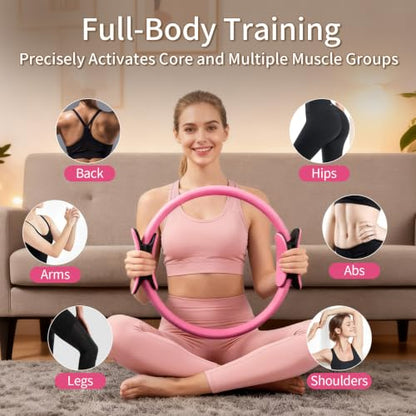 13-Piece Pilates Kit for Women, Pilates Equipment for Home Workouts, Pink
