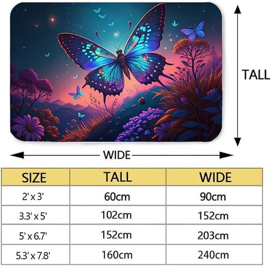LUCKY&DONG Butterfly Kids Rugs for Girls Bedroom Ultra Soft Childs Play Mat for Kid Room, Colorful Non Slip Area Rug for Playroom 2'x3' - color: Butterfly 2, size: 2'x3'