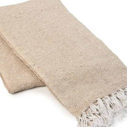 Cozumel Bulk Mexican Yoga Blanket, 10 Pack, Tan - color: Tan