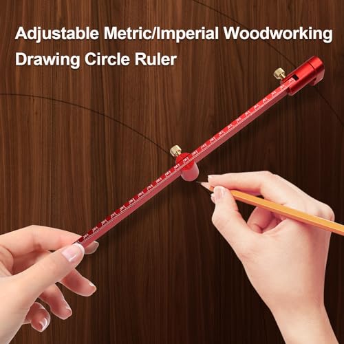 550mm Woodworking Scribing Compass,Adjustable Large Size Circle Drawing Tool, Precision Marking Ruler, Durable Hand Tool for Woodworking Layout and Crafting, (Red) - style: 550mm-Woodworking Compass Scriber