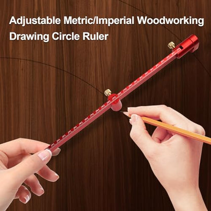 550mm Woodworking Scribing Compass,Adjustable Large Size Circle Drawing Tool, Precision Marking Ruler, Durable Hand Tool for Woodworking Layout and Crafting, (Red) - style: 550mm-Woodworking Compass Scriber