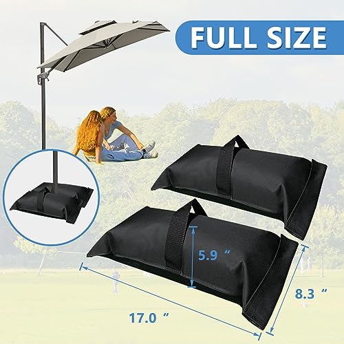 D&ONEHOS Umbrella Base Weight Fillable Sandbags, Sandbags for Weight(60LBS), Sandbag Weights for Patio Umbrella for Outdoor Garden，Set of 2，Black(Without Sand) - size: 60lbs(2 x 30lbs)